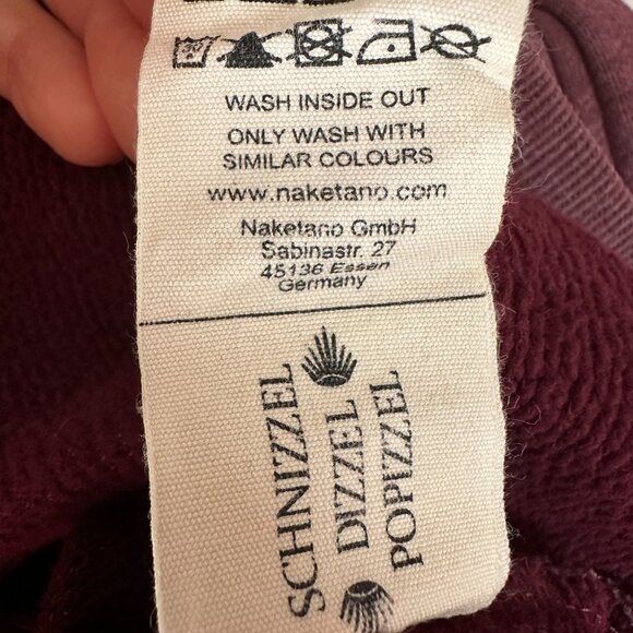 Naketano The Poets Choice Women's Maroon Full Zip Sweatshirt Jacket Size M - Picture 9 of 12